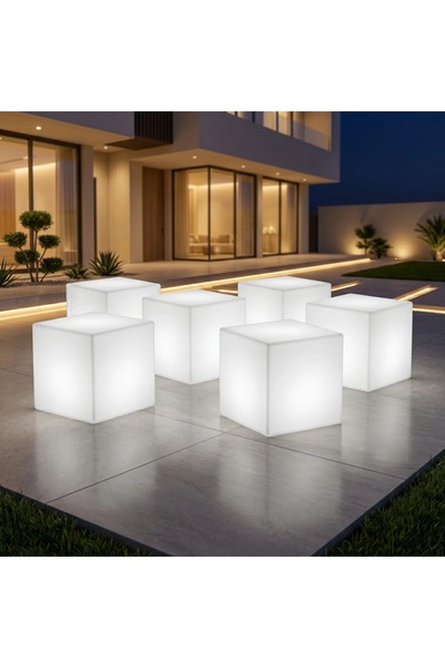 MYASEM STORE Set of 6 Modern Led Cube Light for Indoor and Outdoor Use 41X41X...