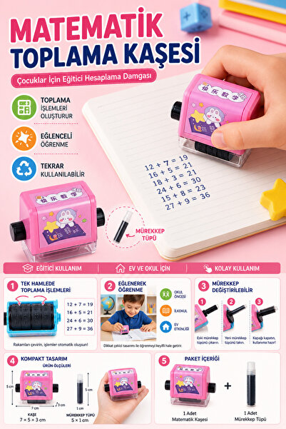 Hane Dostu Çocuklar İçin Matematik Toplama İşlemleri Kaşesi Eğitici Hesaplama...