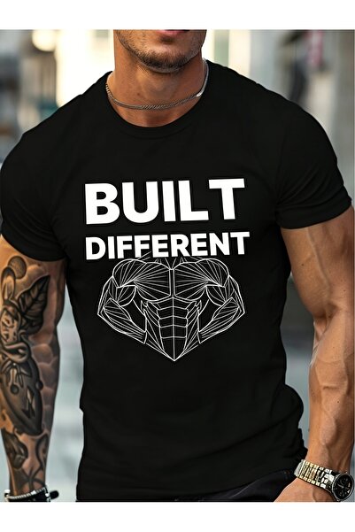 212Wear Men's Pure Cotton T-shirt, Featuring a "Built Different" Muscle Line ...