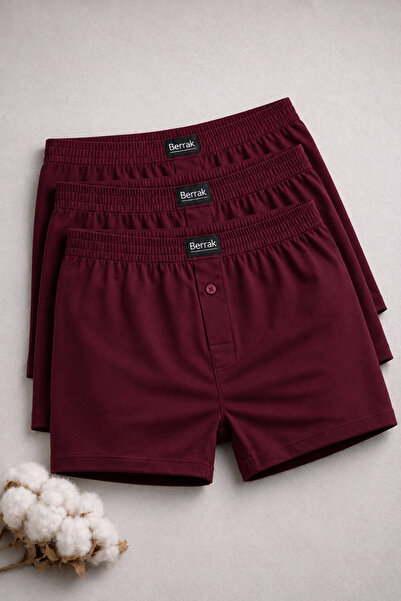 Berrak Belger Men's Large Size Lycra Boxer Set of 3 100% Cotton Combed Cotton...