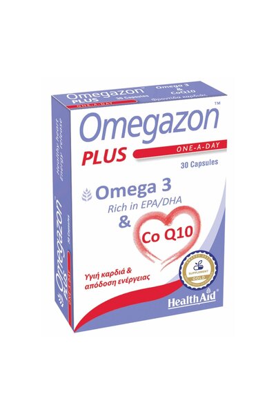 Health Aid Omegazon Plus Omega 3 &amp; Co Q10 30mg 30caps