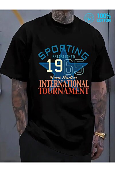 BASEPULSE 1965 West Indies Graphic Tee | 180G 100%, High Quality, Black, Perf...