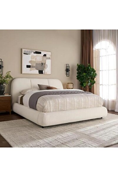 RUBIK Queen Curvy Wooden Upholstered Bed with Curved Design
