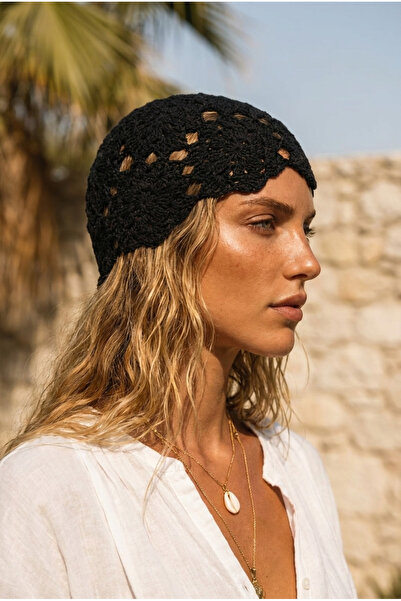 Katia&Bony Women's knitted hair bonnet - black