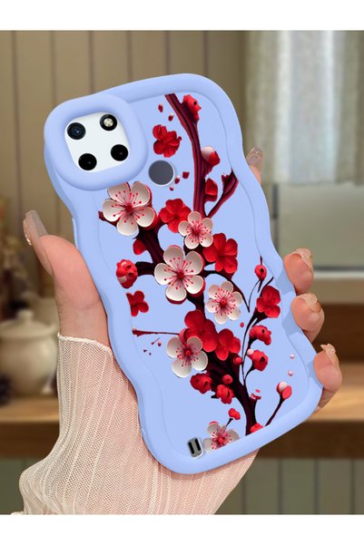 Hontinga Realme C25Y Compatible Case Camera Protector Blue Silicone Couple Ph...