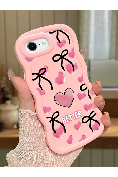 Hontinga iPhone 7 Uyumlu Kılıf kamera koruyucu Pembe Silikon Couple Telefon K...