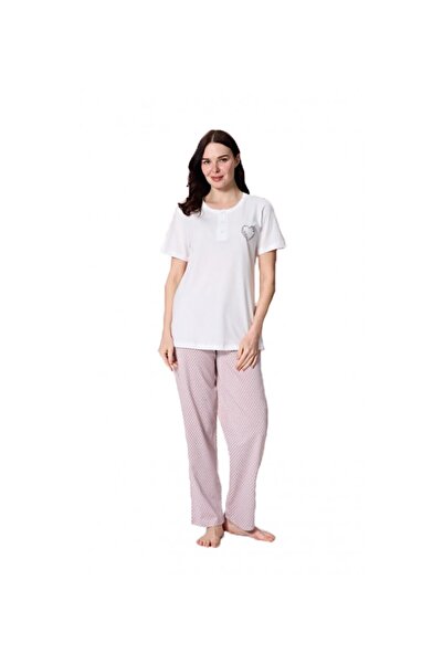 OVERSLEEP Γυναικείες καλοκαιρινές πιτζάμες λευκές 1873