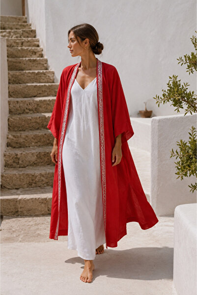 MIXXIT Çağrı Nakış Detaylı Uzun Kaftan