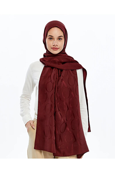 Valentino Orlandi 60% Lyocell 40% Cotton Motif Pattern Shawl_Light_Burgundy