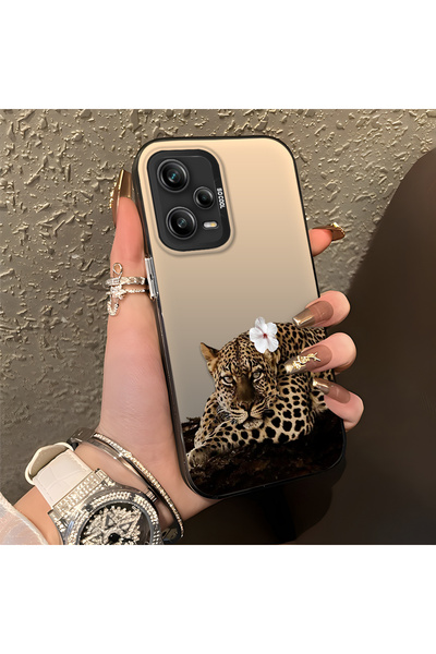 ARTISHELL Redmi Note 12 Pro 5G Uyumlu Çiçek ve leopar desenli, trend, hafif l...