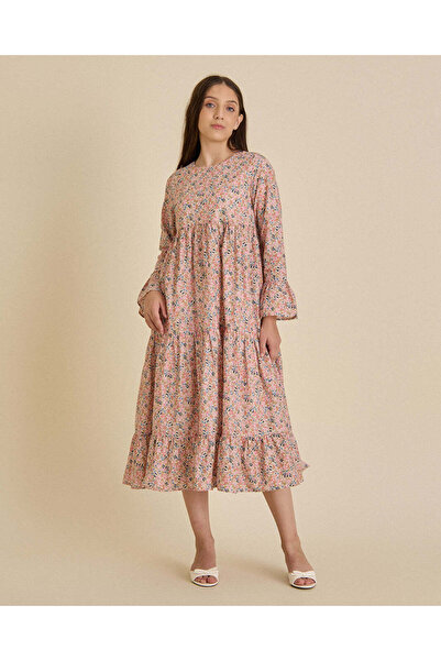 REDTAG Senior Girls Pink Floral Poplin Dress
