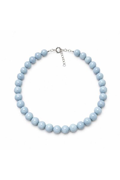 LemaStone Akuamarin Colored Ceyt Stone Sea Blue Handmade Women's Necklace