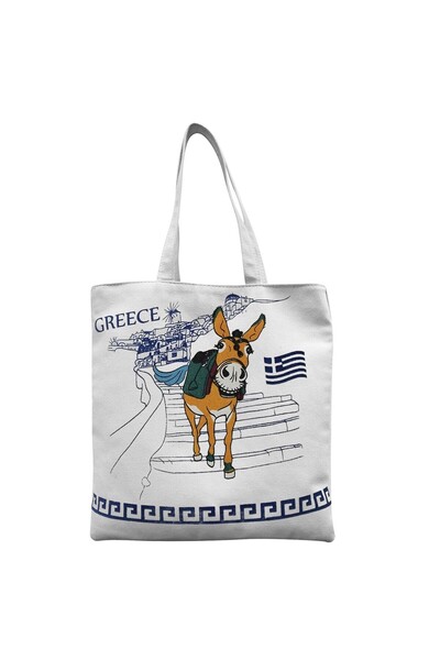 Summertiempo Βαμβακερή Τουριστική Τσάντα Γάιδαρος 40x40x10εκ 623185