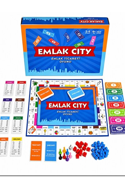 PAKİTO Emlak City Türkiye Şehirleri Emlak Ticaret Oyunu 2-6 Kişilik