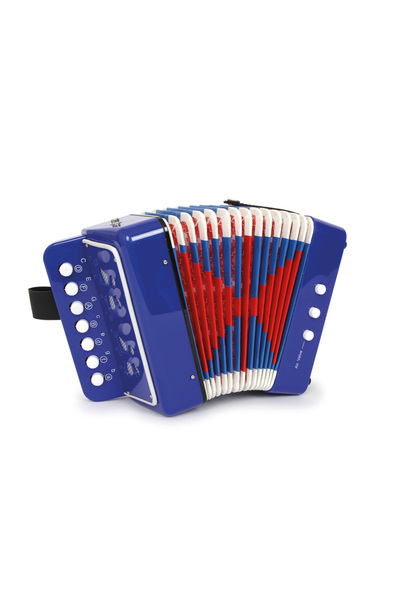 Small Foot Acordeon din lemn albastru pentru copii 3318