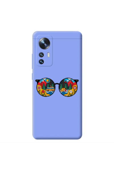 Other Xiaomi Mi 12 Round Glasses Light Purple Colored Silicone TPU Θήκη