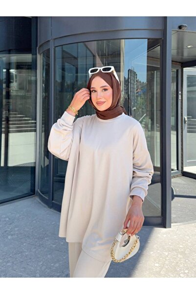 nurvina modest wear Yazlık Oversize Modal Yarasa Kesim Bluz,Havuç Kesim Şalva...