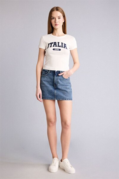 cto your style Women's Slim Fit Italia Printed Crop T-Shirt Slim Fit Short Sl...