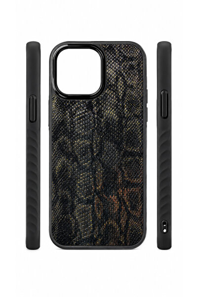 Phonextra iPhone 14 Pro Max Uyumlu Snake Yılan Desenli Kamera Korumalı Telefo...
