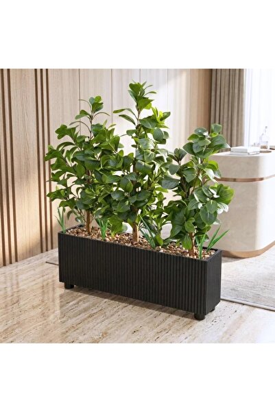 Al Hadaya Mall Tree Box with Wooden Insert with Luxury Design-Black-100X30X10...