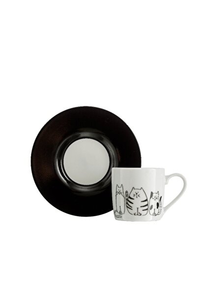 Paşabahçe Funny Cats Porcelain Espresso Cup, Espresso Cup, 1 Piece