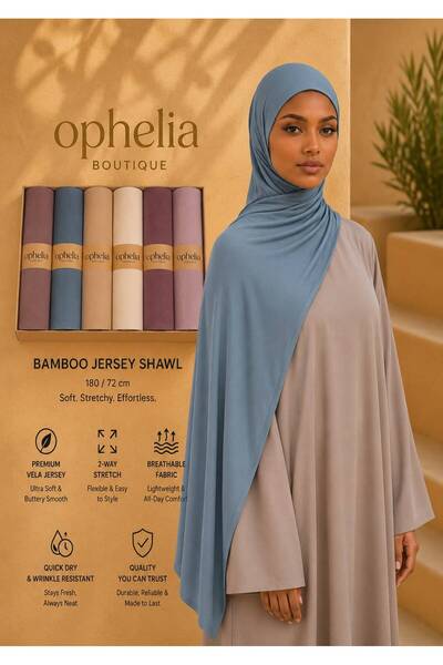 Ophelia Bamboo Jersy |Assorted 6pcs Hijab – Soft & Comfortable Modest Wear fo...