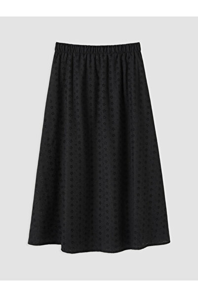 LC Waikiki Rmz Gi̇yi̇m Farkiyla Large Size Drawstring Waist Embroidered Skirt