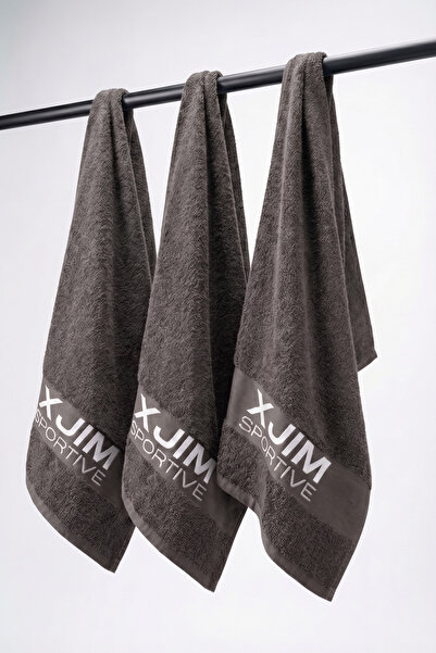 XJIM 3-Pack 100% Cotton Anthracite Sports Towel Fitness Training Gym Golf Box...