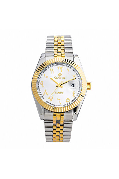 Clasico Royale Men's Luxury Watch – Arabic Numeral Dial, Fluted Bezel, Date D...