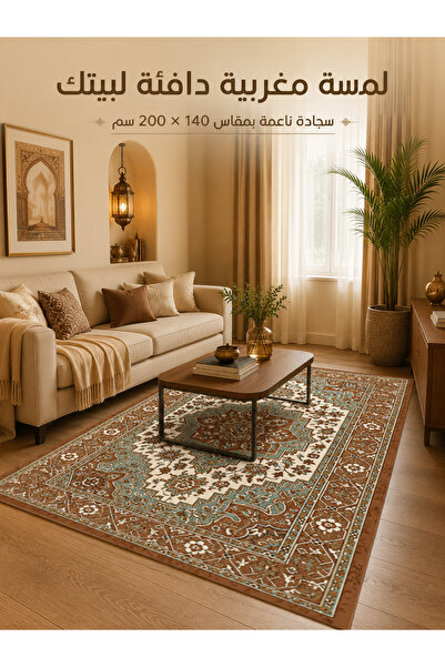 EqiEch 1pc Vintage Persian Oriental Area Rug, Soft Crystal Velvet Washable No...