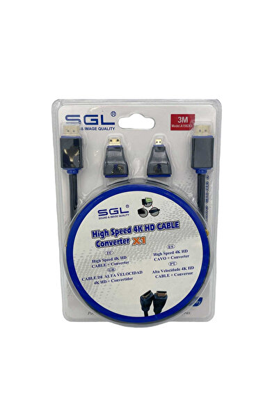 sgl Σετ καλώδιο HDMI & αντάπτορες Mini/Micro HDMI - A1592X3 - 3m - 095639