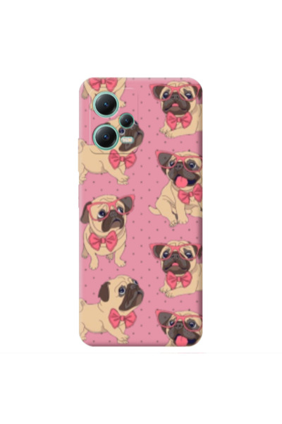 Other Xiaomi Redmi Note 12 Pro 5G Dog Spectacled Pink Colored Silicone TPU Θήκη
