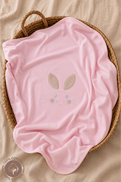 Miniel Unisex Baby Embroidered 100% Cotton Combed Double Layer Baby Blanket 8...