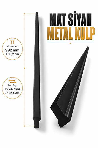 Badem10 ÖZEN Düz Mat Siyah Mobilya Kulp 992 mm 1224 mm Uzun Çekmece Dolap Kap...