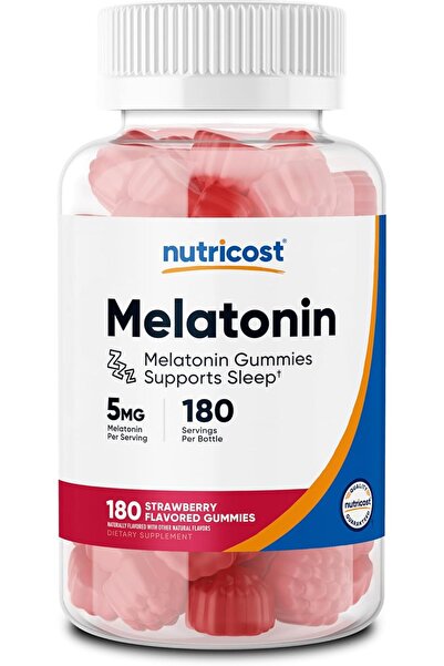 Nutricost Melatonin 5mg, 180 Gummies, Strawberry Flavored - Gluten Free, Non-...