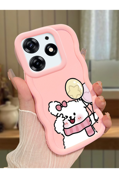 Hontinga Tecno Spark 10 Pro Compatible Case Camera Protector Pink Silicone Co...
