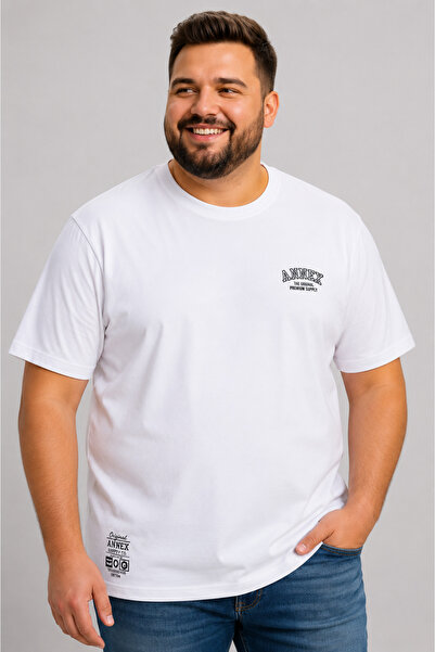 ANNEX Large Size Cotton Comfortable Fit Daily Use Crew Neck Men's T-Shirt