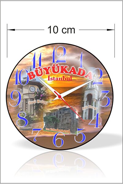 M3DECORİUM Mıknatıslı İstanbul Büyükada Deniz Günbatımı Ayayorgi Saatkulesi R...