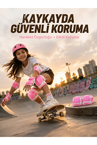 Lisinya Pink Child Protective Knee Pads, Elbow Pads and Hand Wrist Protectors -