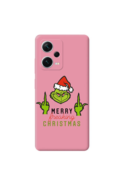 Other Xiaomi Poco X5 Merry Christmas44 Pink Colored Silicone TPU Θήκη
