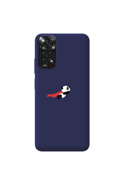 Other Xiaomi Redmi Note 11 4G kite flying panda Dark blue Colored Silicone TP...