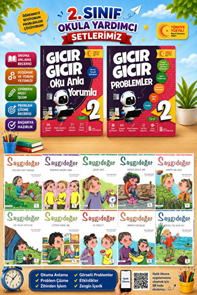 5 Renk Yayınları 2.Sınıf Oku Anla Yorumla + Problemler + Saygıdeğer Hikaye Seti