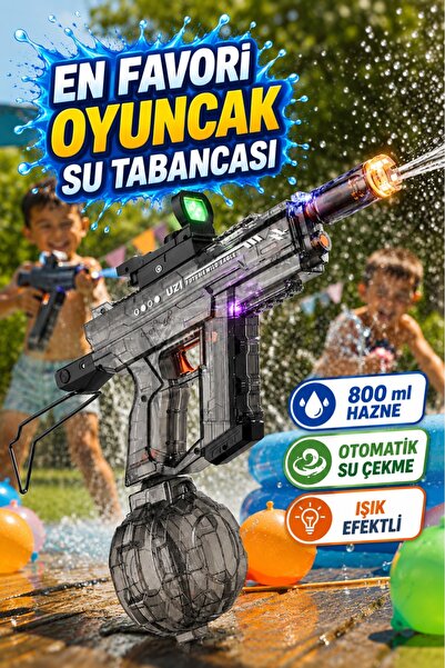 Mofy Baby Şarjlı Otomatik Su Tabancası Otomatik Su Çekmeli 800 ml Hazneli Işı...