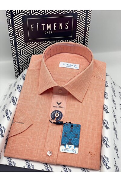 Fitmens Classic Short Sleeve Linen Collar Button down Comfortable Fabric Gift...