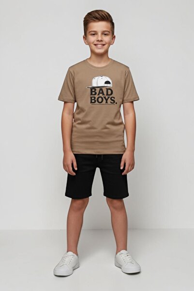 han elegant طقم تي شيرت وبنطلون كابري صيفي عالي الجودة للأولاد من Bad Boy Cool