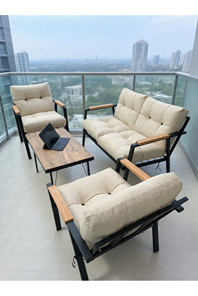 CeyZen Home Yıldız Balkon, Bahçe,teras,cafe - Salon - Metal Kanepe Koltuk Tak...