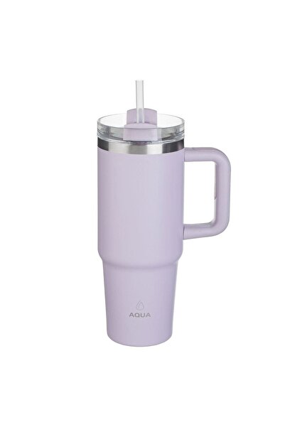 Z Store Pahar termoizolant din oțel inoxidabil Lila cu mâner - 900ml