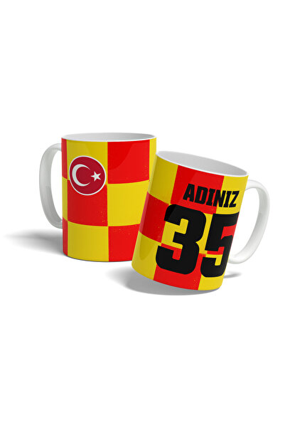 offside Göztepe Bardak Sarı Kırmızı Taraftar Kupa Forma Tasarımlı Kişiye Özel...
