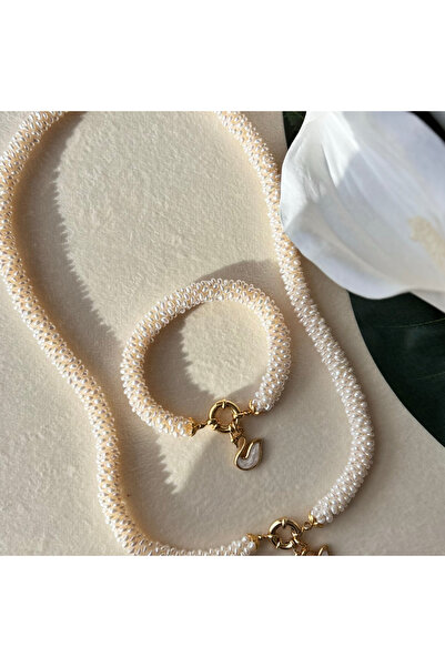 İNCİE Altın Uyumlu Sarmaşık Set (Kuğu Charm)