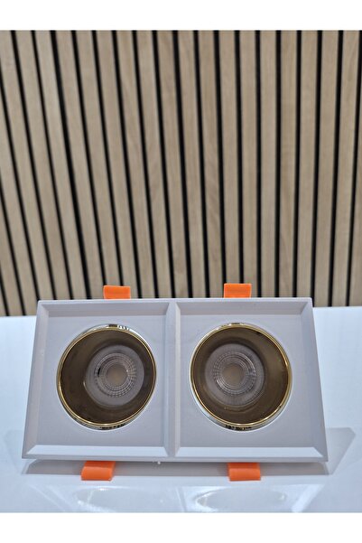 fuplast İkili Sıva Altı Beyaz Kasa Gold Göbek 4000K GU10 Spot Lamba